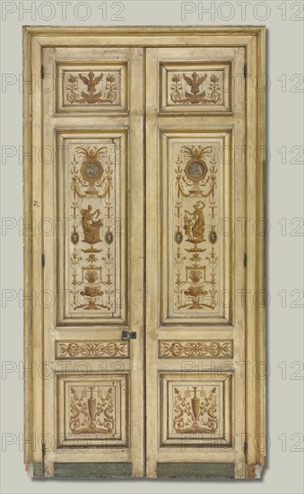 Double-Leaf Doors, 1790s. Pierre Rousseau (French, 1751-1829). Oil on wood; framed: 313.6 x 151.8 x 15.2 cm (123 7/16 x 59 3/4 x 6 in.); unframed: 274 x 63 cm (107 7/8 x 24 13/16 in.).