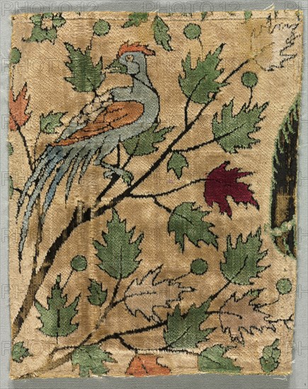 Velvet Fragment, Khusrau Sees Shirin Bathing, 1550-99. Iran, Kashan, Safavid period (1501-1722). Silk; velvet, cut, pile-warp substitution; overall: 19 x 15 cm (7 1/2 x 5 7/8 in.).