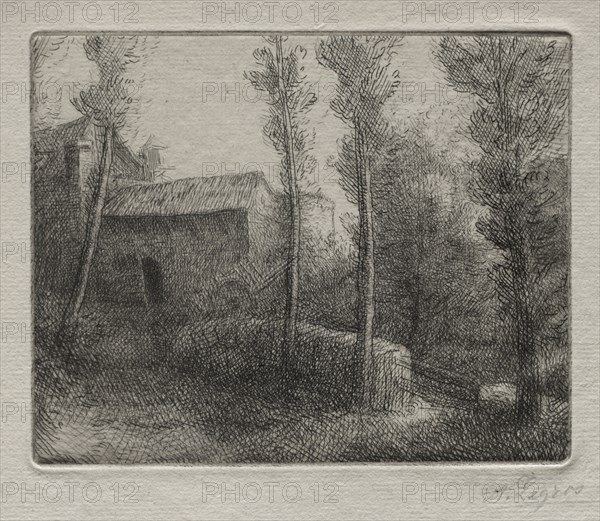 Le Pont du Moulin. Alphonse Legros (French, 1837-1911). Drypoint