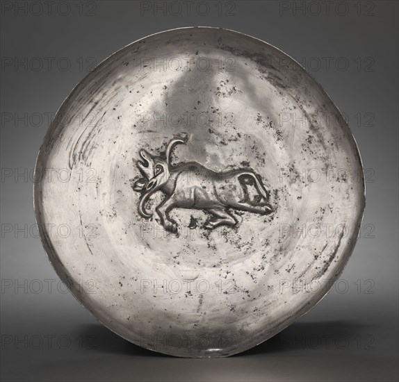 Silver Dish, 226-641. Iran, Sasanian, Sasanian period, 3rd-7th Century. Silver; diameter: 3.7 x 20.5 cm (1 7/16 x 8 1/16 in.).