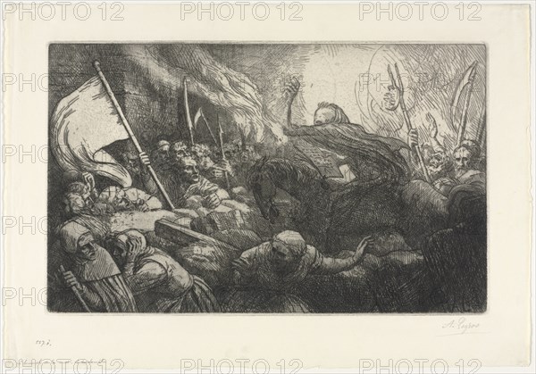 The Triumph of Death:  The Proclamation. Alphonse Legros (French, 1837-1911). Etching