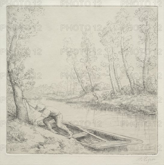 Morning on the River (Le Matin sur la rivière), c. 1900. Alphonse Legros (French, 1837-1911). Drypoint