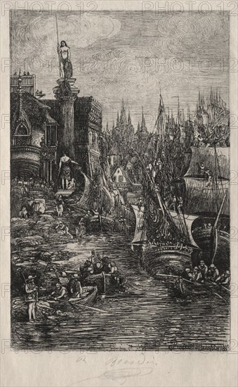 This print was published in L'Art Moderne, 2e année, no. 7, juin 1883.: My Dream, 1883. Rodolphe Bresdin (French, 1822-1885), Bizolier. Etching; sheet: 33.7 x 24.7 cm (13 1/4 x 9 3/4 in.); platemark: 22 x 13.9 cm (8 11/16 x 5 1/2 in.).
