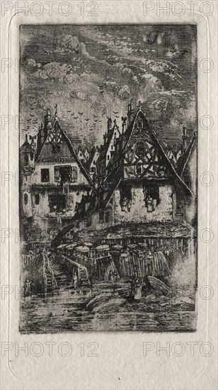 Marketplace with Parasols, 1866. Rodolphe Bresdin (French, 1822-1885). Etching; sheet: 23.2 x 18.3 cm (9 1/8 x 7 3/16 in.); platemark: 17 x 9.2 cm (6 11/16 x 3 5/8 in.).