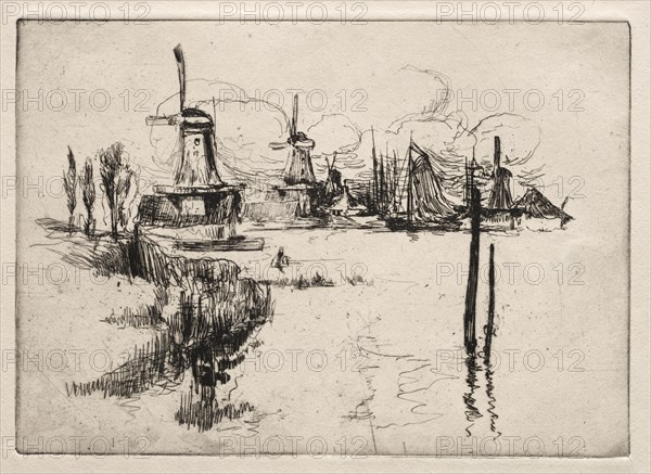 Dordrecht. John Henry Twachtman (American, 1853-1902). Etching