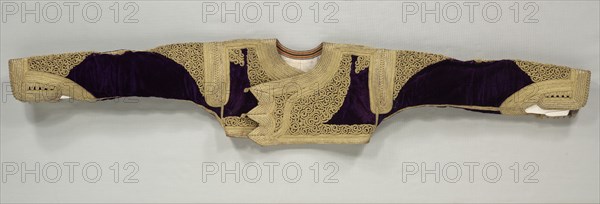 Women's Jacket, late 19th century. Turkey ?, late 19th century (?). Velvet decorated with gold twisted cords; modern cotton lining; overall: 26 x 141 cm (10 1/4 x 55 1/2 in.)