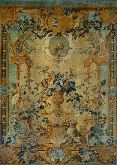 Savonnerie Panel: Autumn, c. 1717. Royal Savonnerie Manufactory, Chaillot Workshops (French, est. 1627). Knotted pile, silk and wool; overall: 297.2 x 218.5 cm (117 x 86 in.)