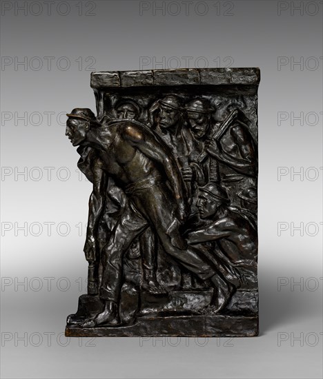 The Miners, c. 1890 - 1900. Constantin Meunier (Belgian, 1831-1905). Bronze; overall: 54.9 x 40.6 x 11.4 cm (21 5/8 x 16 x 4 1/2 in.)