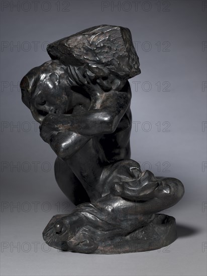 Fallen Caryatid Carrying Her Stone, 1880-1881(?). Auguste Rodin (French, 1840-1917). Bronze; overall: 43.5 x 29.2 x 31.8 cm (17 1/8 x 11 1/2 x 12 1/2 in.)