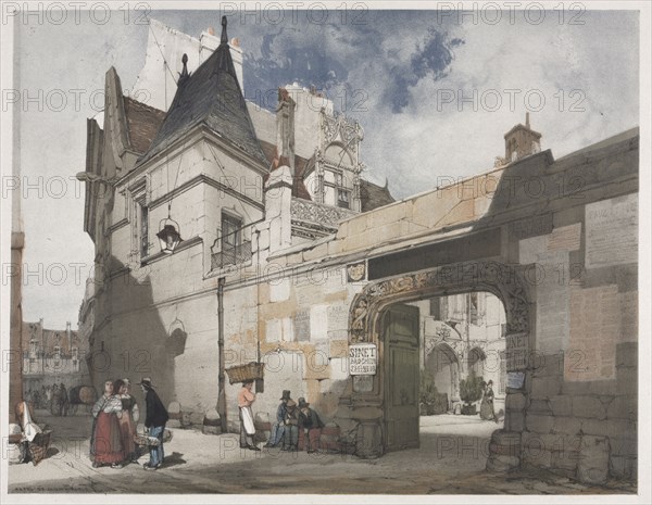 Picturesque Architecture in Paris, Ghent, Antwerp, Rouen: Hôtel de Cluny, Paris, 1839. Thomas Shotter Boys (British, 1803-1874). Lithograph
