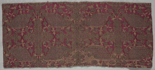 Brocaded Satin Textile, 16th century. Italy, 16th century. Brocade; silk and metal; average: 64.2 x 28 cm (25 1/4 x 11 in.).