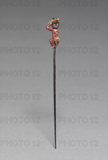 Pin with Yarn Figure, c. 300 BC-AD 200. Peru, South Coast, Nasca style?, Nasca style?, 100 BC-AD 650. Wood, yarn, paint; overall: 12.6 cm (4 15/16 in.).