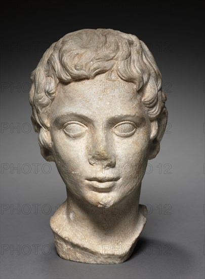 Head of a Youth, 100-1 BC. Egypt, Alexandria, Roman, 1st Century BC. Marble; overall: 29.5 cm (11 5/8 in.).