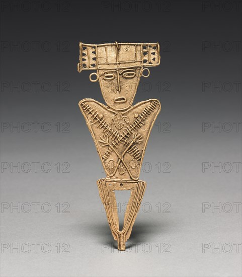Tunjos (Votive Offering Figurine), c. 900-1550. Colombia, Muisca style, 10th-16th century. Cast gold; overall: 12.9 x 5.1 x 0.6 cm (5 1/16 x 2 x 1/4 in.).