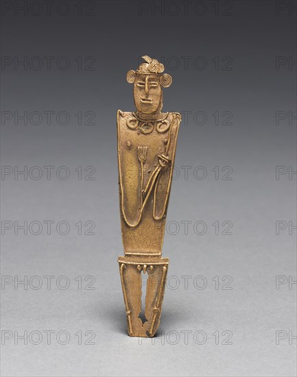 Tunjos (Votive Offering Figurine), c. 900-1550. Colombia, Muisca style, 10th-16th century. Cast gold; overall: 9.5 x 2.2 x 0.8 cm (3 3/4 x 7/8 x 5/16 in.).