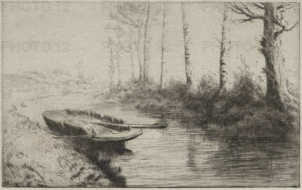 The Canal, Morning. Alphonse Legros (French, 1837-1911). Etching and drypoint
