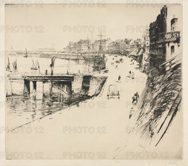 The Dam of Treport. Gustave Leheutre (French, 1861-1932). Drypoint