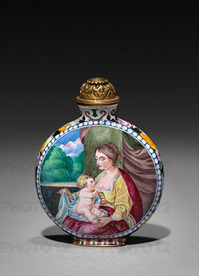 Snuff Bottle with Stopper, 1736-1795. China, Qing dynasty (1644-1912), Qianlong reign (1735-1795). Crystal; with cover: 8.4 cm (3 5/16 in.).