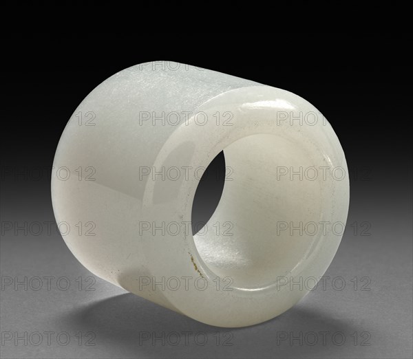 Thumb Ring, 1800s-1900s. China, 19th-20th century. White jade; diameter: 3.4 cm (1 5/16 in.); overall: 3 cm (1 3/16 in.).