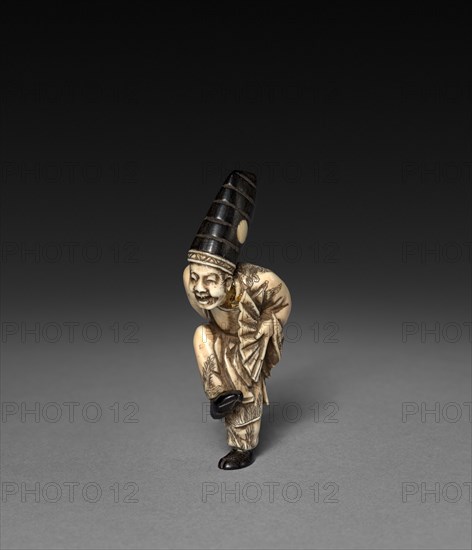 Dancing Man with Fan, 19th century. Japan, Edo Period (1615-1868). Ivory; overall: 6.4 cm (2 1/2 in.).