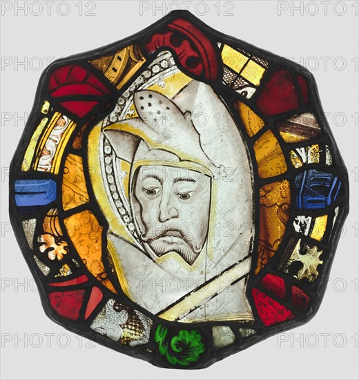 Saint George, c. 1440-1450. England, 15th century. White glass with silver stain; overall: 34 x 31.1 cm (13 3/8 x 12 1/4 in.)