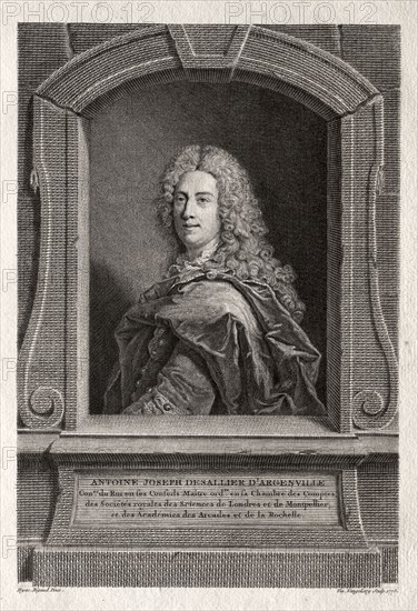 Portrait of Antoine Joseph de Sallier d'Argenville, 1775. Vincenzo Vangelisti (Italian, c. 1740-1798). Engraving