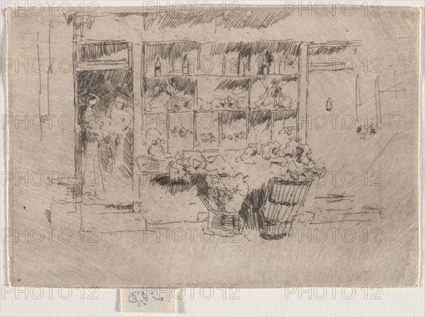 Fruit Shop. James McNeill Whistler (American, 1834-1903). Etching and drypoint