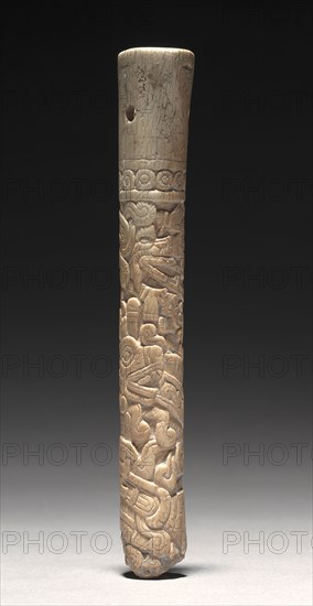 Carved Tube, c. 1200-1519. Mexico, Oaxaca, Mixtec, 13th-16th century. Bone; diameter: 2.6 cm (1 in.); overall: 15.1 cm (5 15/16 in.).