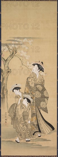 Woman and Two Children, 1900s. Copy after Kubo Shunman (1757-1820). Hanging scroll; color and gold on silk; overall: 88 x 32.1 cm (34 5/8 x 12 5/8 in.).