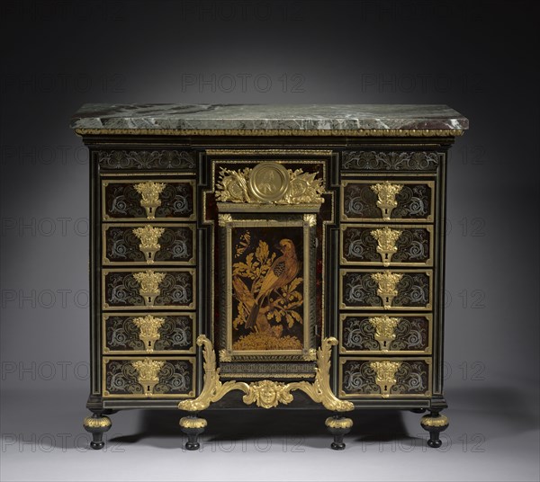 Cabinet, c. 1690. André-Charles Boulle (French, 1642-1732). Ebony, marquetry in metal and tortoise shell; overall: 101.3 x 117.6 x 50 cm (39 7/8 x 46 5/16 x 19 11/16 in.).