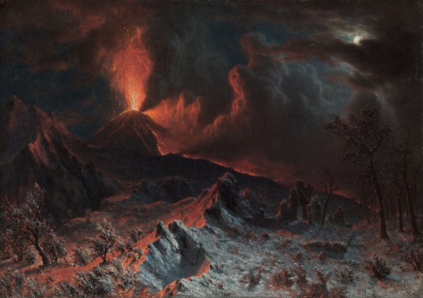 Mount Vesuvius at Midnight, 1868. Albert Bierstadt (American, 1830-1902). Oil on canvas; framed: 62 x 77 x 9 cm (24 7/16 x 30 5/16 x 3 9/16 in.); unframed: 42.6 x 60.7 cm (16 3/4 x 23 7/8 in.).