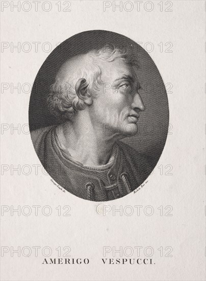 Portrait of Amerigo Vespucci. Michele Bisi (Italian, c. 1788-1874). Engraving