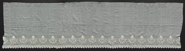 Portion of a Flounce, 1800s. Italy, 19th century. Embroidery; cotton; overall: 50.2 x 193.1 cm (19 3/4 x 76 in.).
