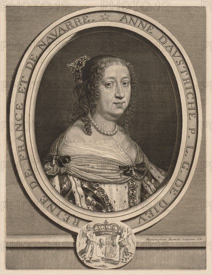 Anne of Austria, Queen of France, 1660. Robert Nanteuil (French, 1623-1678). Engraving