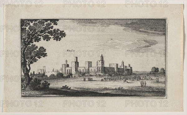Windsor Castle from the Southeast, 1644. Wenceslaus Hollar (Bohemian, 1607-1677). Etching