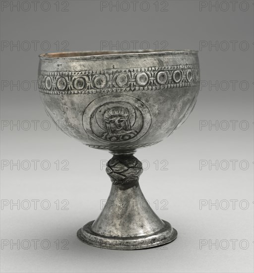 Chalice from the Beth Misona Treasure, c. 500-700. Early Byzantium, Constantinople or Syria, Byzantine period, 6th-7th Century. Silver; overall: 17.1 x 14.9 cm (6 3/4 x 5 7/8 in.).