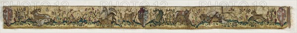 Tapestry Border, 1400-1450. Italy, Lombardy, Milan ?, first half of 15th century. Tapestry weave; silk, silver and gold wire; overall: 93.5 x 7.5 cm (36 13/16 x 2 15/16 in.)