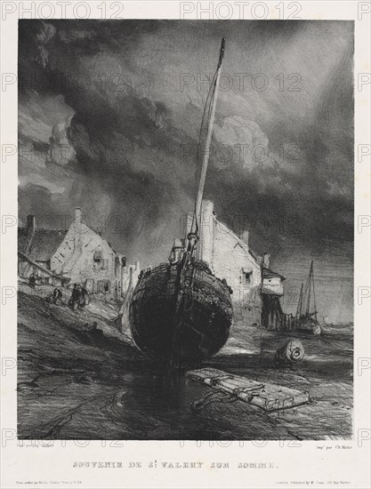 Six Marines:  Souvenir de Saint Valéry sur Somme, 1833. Eugène Isabey (French, 1803-1886). Lithograph