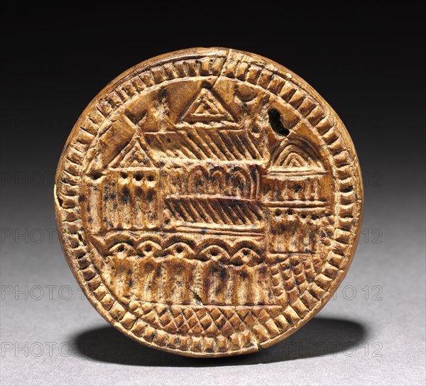 Mold for a Eulogia (Blessing) Bread, 600s-900s. Byzantium, Palestine, Byzantine period, 7th-10th century. Wood; diameter: 8.8 x 1.9 cm (3 7/16 x 3/4 in.).
