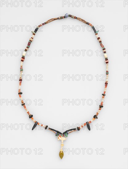 Necklace, before 1532. Peru. Bone and beads; overall: 71.2 cm (28 1/16 in.); pendant: 4.6 cm (1 13/16 in.).