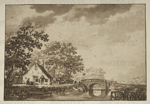Landscape with Cottage and Bridge, 1700s?. Netherlands(?), 18th century (?). Etching and aquatint; sheet: 12.5 x 18.1 cm (4 15/16 x 7 1/8 in.)