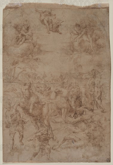 The Conversion of St. Paul, after 1575. Lelio Orsi (Italian, 1511-1587). Pen and brown ink and brush and brown wash; sheet: 47.2 x 33 cm (18 9/16 x 13 in.); secondary support: 49 x 33.2 cm (19 5/16 x 13 1/16 in.).