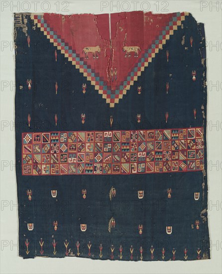 Half Tunic, 16th century. Peru, South Coast, Inca Culture, Colonial Period, 16th century. Interlocked tapestry; cotton and wool; average: 95.3 x 72.4 cm (37 1/2 x 28 1/2 in.)
