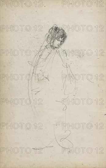 Italian Sketchbook:  Standing Woman (page 1), 1898-1899. Maurice Prendergast (American, 1858-1924). Pencil; sheet: 16.7 x 10.8 cm (6 9/16 x 4 1/4 in.).