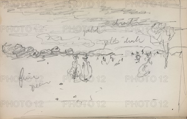 Italian Sketchbook: Landscape (page 57), 1898-1899. Maurice Prendergast (American, 1858-1924). Pencil; sheet: 16.7 x 10.8 cm (6 9/16 x 4 1/4 in.).