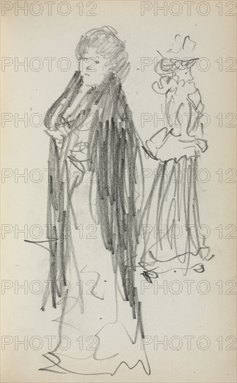 Italian Sketchbook: Two Standing Women (page 129), 1898-1899. Maurice Prendergast (American, 1858-1924). Pencil; sheet: 16.7 x 10.8 cm (6 9/16 x 4 1/4 in.).