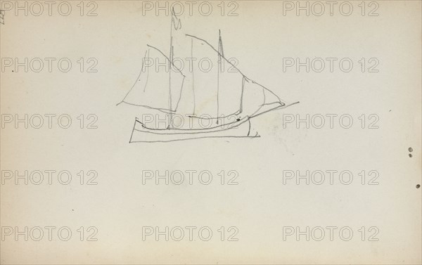 Italian Sketchbook: Sailboat (page 224), 1898-1899. Maurice Prendergast (American, 1858-1924). Pencil; sheet: 16.7 x 10.8 cm (6 9/16 x 4 1/4 in.).