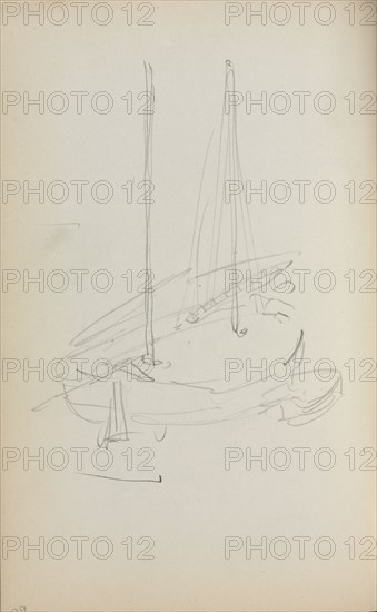 Italian Sketchbook: Sailboat (page 60), 1898-1899. Maurice Prendergast (American, 1858-1924). Pencil; sheet: 16.7 x 10.8 cm (6 9/16 x 4 1/4 in.).