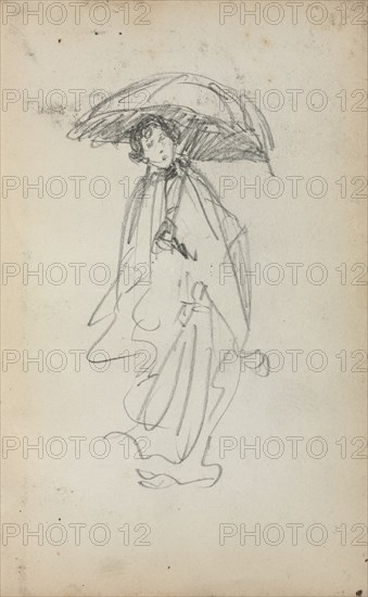 Italian Sketchbook: Standing Woman with Parasol (page 259), 1898-1899. Maurice Prendergast (American, 1858-1924). Pencil; sheet: 16.7 x 10.8 cm (6 9/16 x 4 1/4 in.).