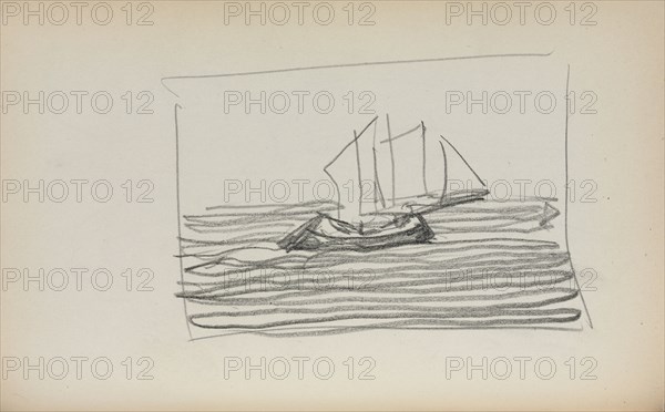 Italian Sketchbook: Sailboat (page 75), 1898-1899. Maurice Prendergast (American, 1858-1924). Pencil; sheet: 16.7 x 10.8 cm (6 9/16 x 4 1/4 in.).